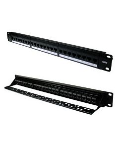 19" 24 Port Cat6 Keystone in Line Patch Panel 1U. 
