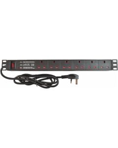 Network Cabinet 19" 1U 6 way PDU UK Plug