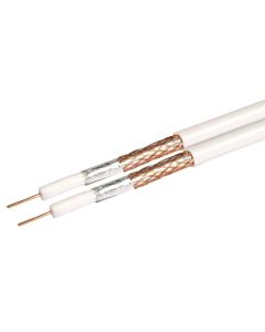 Labgear 'Shotgun' .65mm Twin Coaxial Cable White 100m