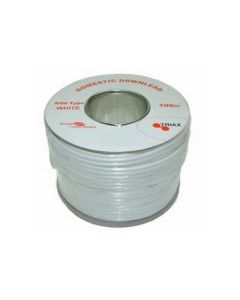 100m RG6 Type Coaxial Cable - White