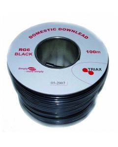 100m RG6 Type Coaxial Cable - Black