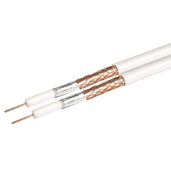 Labgear 'Shotgun' .65mm Twin Coaxial Cable White 100m